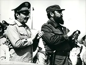Raul: Fidel and Raul Castro at an event, Cuba