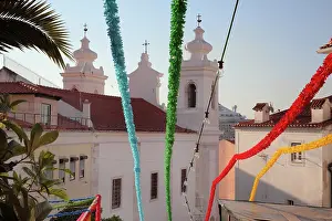 Fiesta: Fiesta streamers, Alfama district, Lisbon, Portugal
