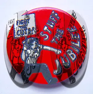 Provoked: Fight the Cuts: Stuff the Jubilee badge, UK