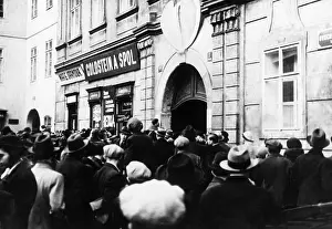 Strife: Fight over insignia in Prague, around 1934