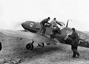 Takeoff: Fighter plane Messerschmitt Me 109, 1940