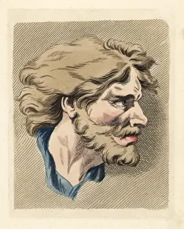 Robert Sayer: Figure of a bearded man in profile