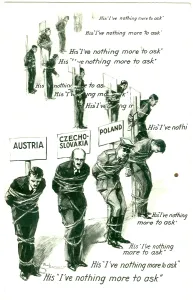 Proceeded: Figure drawings of annexed countries on execution posts