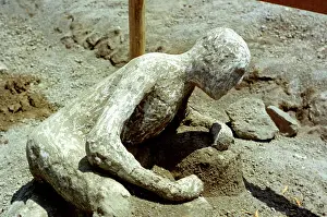 Vesuvius: Figure in solidified ash showing a fugitive killed