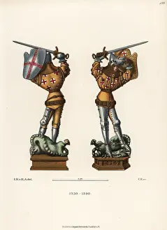 Dijon: Figure of St. George slaying a dragon from the Dijon