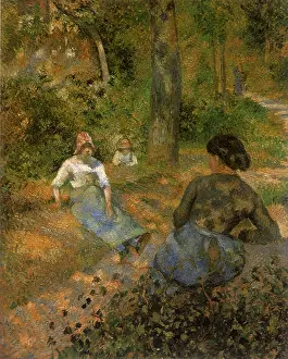 Dappled: Figure Study in Open Air, Sunlight Effect, Camille Pissarro