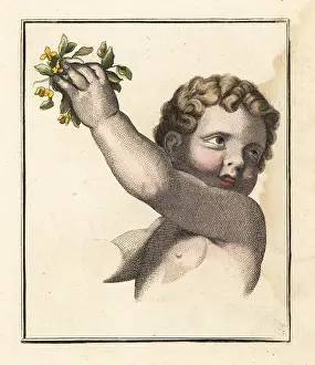Old Master: Figure of a young boy with flowers in his hands