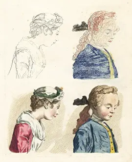 Robert Sayer: Figures from an 18th century colouring book
