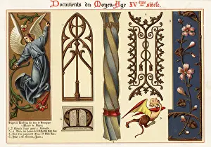 Xve Siecle: Figures and elements from medieval churches and