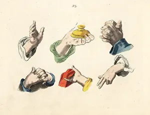 Robert Sayer: Figures of male fingers, hands, gestures