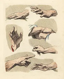 Robert Sayer: Figures of male fingers, hands, gestures