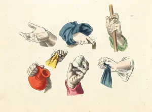 Old Master: Figures of male fingers, hands, gestures