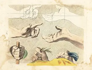 Old Master: Figures of male hands, fingers, gestures