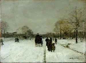 Loir: Figures on a Snowy Road