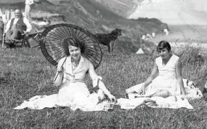 Filey: Filey, Ladies with Parasol c1935