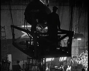 Elstree: A Film Technician at Work on a Suspended Platform