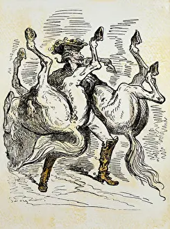 Muenchhausen: fine arts, Dore, Gustave (1832 - 1883), illustration