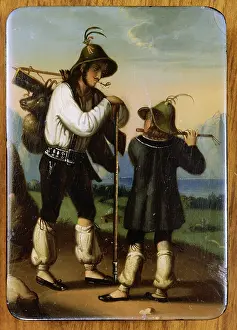 Musik: fine arts, enamel painting, hunter and shepherds