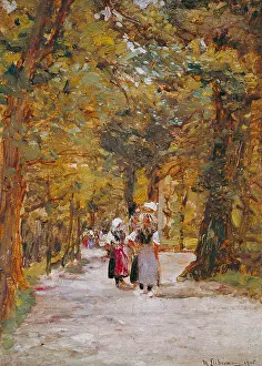Laundresses: fine arts, Liebermann, Max, (1847 - 1935), painting