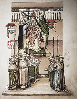 Colonna: fine arts, middle ages, miniature, Council of