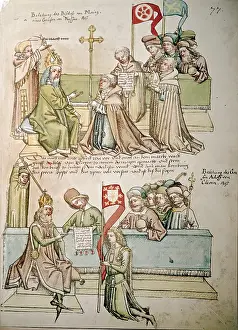 1414: fine arts, middle ages, miniature, Council of