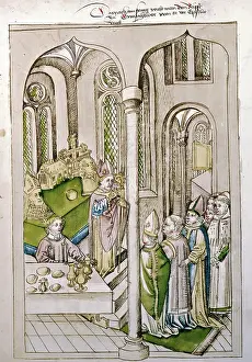 Ordination: fine arts, middle ages, miniature, Council of