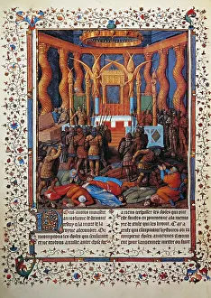 Pompeius: fine arts, middle ages, miniature, looting of
