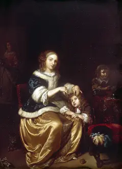Netscher: fine arts, Netscher, Caspar (1636 - 1684), painting