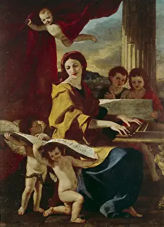 Harpsichord: fine arts, Poussin, Nicolas, (1594 - 1665), painting
