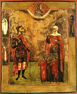 Gloriole: fine arts, religious art, Saint Christopher as