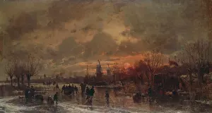 Sundown: fine arts, Stademann, Adolf (1824 - 1895), painting