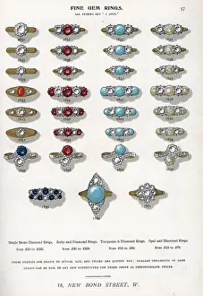 Opal: Fine gem rings in ruby, diamond, turquoise and opal
