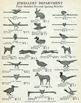 Brooches: Finely modelled diamond sporting brooches 1929