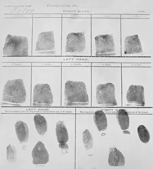 Forensics: Fingerprint record sheet from the Navy Department ?
