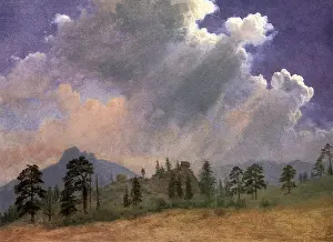Bierstadt: Fir Trees and Storm Clouds