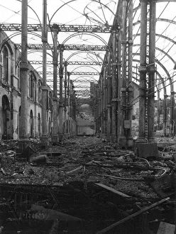 Girder: Fire damage at Alexandra Palace, London