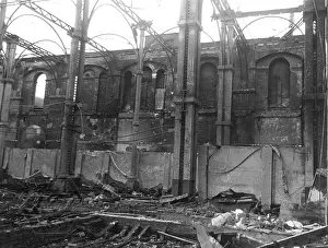Girder: Fire damage at Alexandra Palace, London