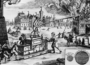 1661: Fire engine with air chamber, 1661