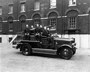 Tyred: Fire engine and crew, LCC-London Fire Brigate