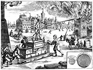 Sledge: Fire engine. From Georg Andreas Bockler Theatrum