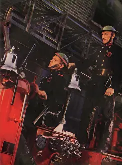 Home Front: A Fire Engine with a Turntable Ladder-pump