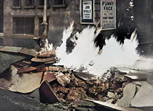 Tarmac: Fire from gas explosion on a London street