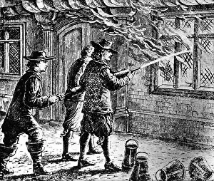Fume: fire, London 1666, fire brigade during fire fighting