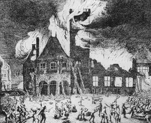 Helpers: Fire in the old townhall in Amsterdam