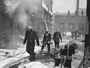 Foam: Fire at St. Katherine?s Docks during the Blitz