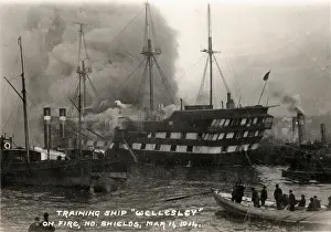Tyneside: Fire on Training Ship Wellesley, North Shields