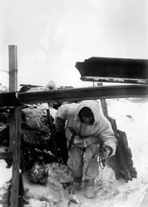 Blockade: Fire trench in Leningrad, 1942