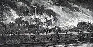 Yards: Fire in Vienna which destroyed four large timber yards