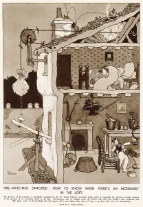 Simplified: Fire-Watching Simplified by William Heath Robinson