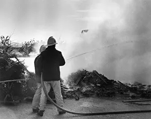 Exminster: Firefighters in action, Exminster, Devon